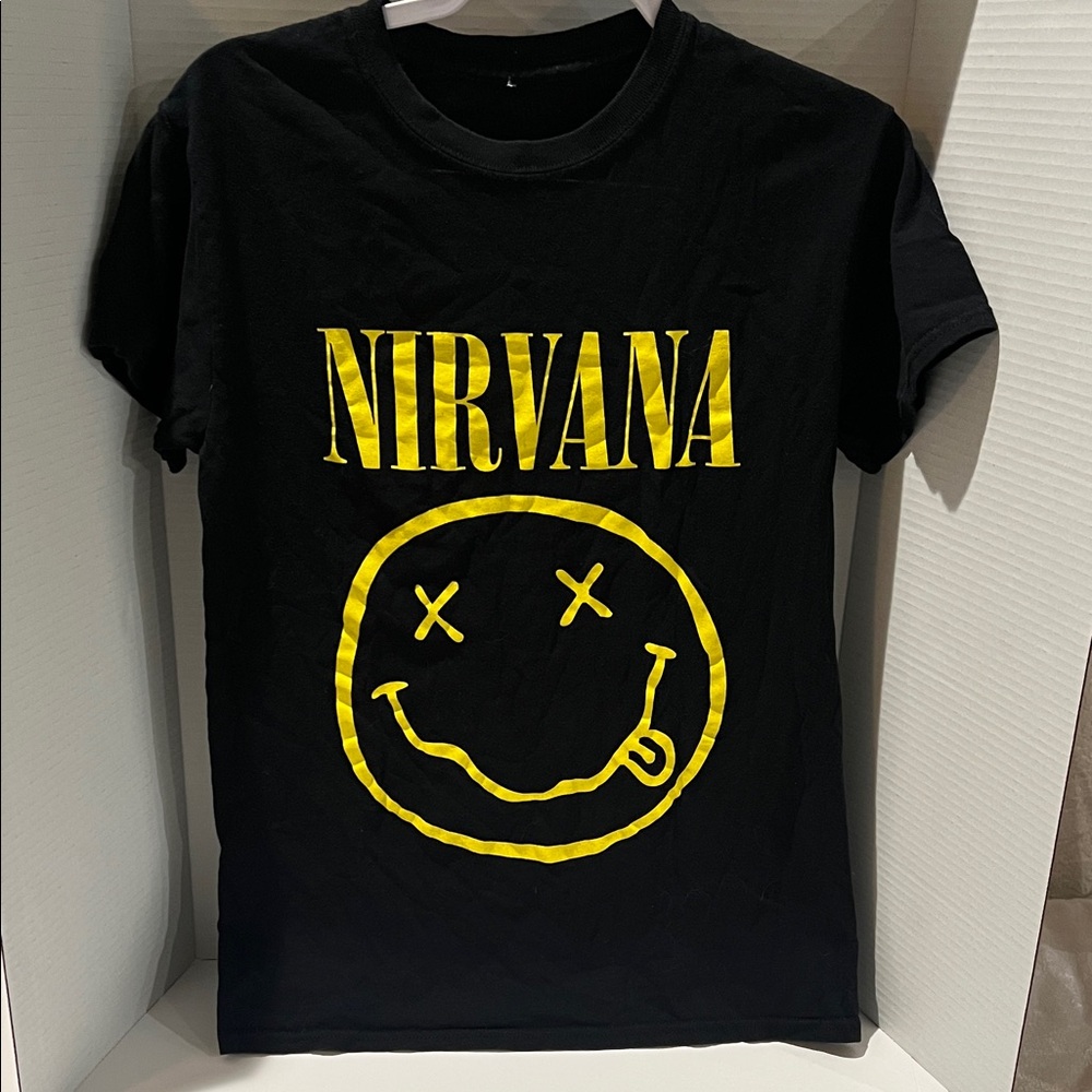 NIRVANA Kids Tee in Black and Yellow
